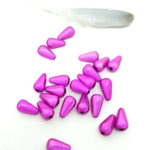 Lot de 10 perles magique gouttes  rose fuchsia 10 mm