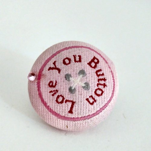 Attache parisienne brads, tissu message "love you button", vintage, scrapbooking, carterie, lot de 2