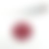Bouton rond synthétique rouge à pois blanc diam 25 mm