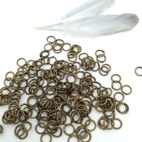 100 anneaux simple 6 x 0.7 mm bronze