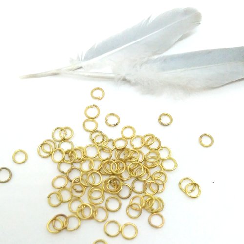 100 anneaux simple 4 x 0.7 mm doré