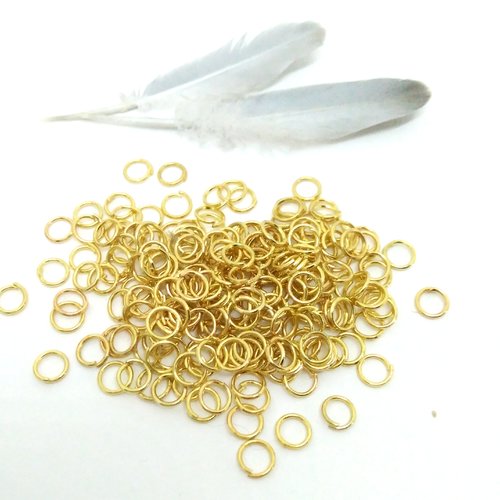 100 anneaux simple 6 x 0.7 mm doré