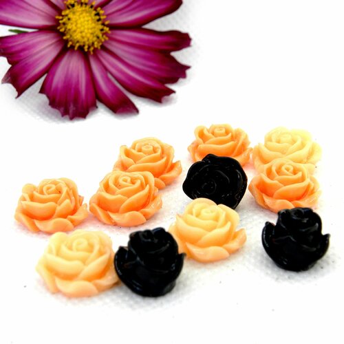 Cabochon fleur rose, cabochon perle fleur, fleur rose acrylique, petite fleur acrylique, fleur acrylique, cabochon rose, perle résine, rose