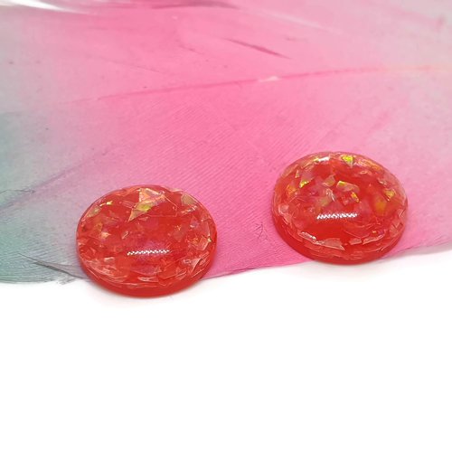 Cabochons acidulés rouges 12 mm