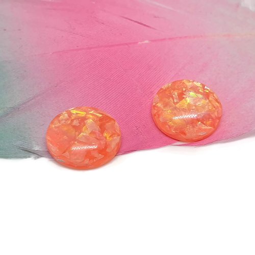 Cabochons acidulés oranges 12 mm