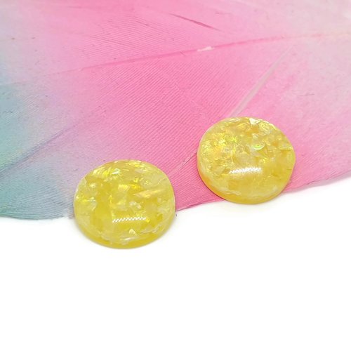 Cabochons acidulés jaunes 12 mm