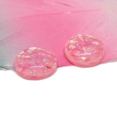 Cabochons acidulés roses 12 mm
