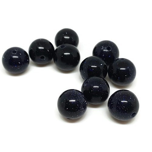 Perles pierre de sable bleue 10 mm