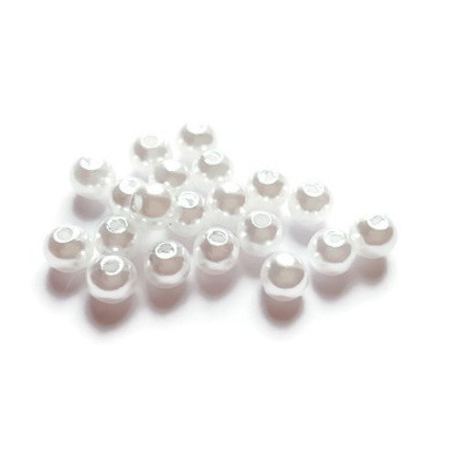 Perles blanche nacrées 6 mm 
