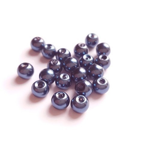 Perles bleues foncées 6 mm 