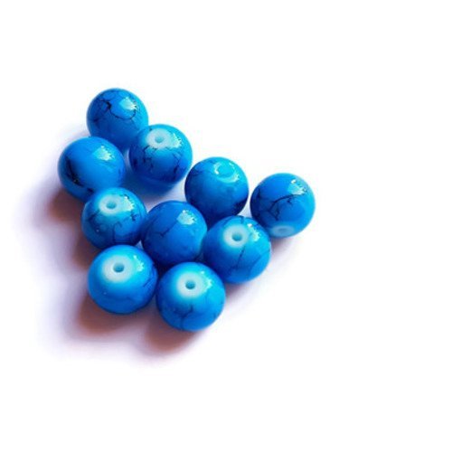 Perles rondes bleues 10 mm 