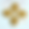 X 2 pendentifs connecteur fleur de vie métal doré