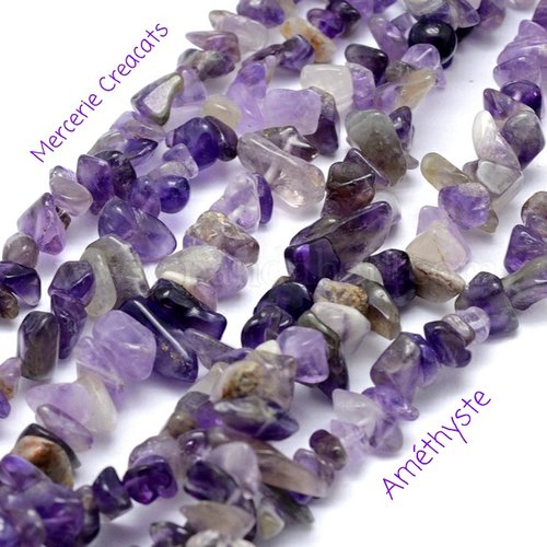 X 30 perles chips améthyste violette