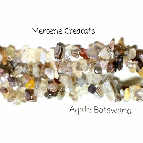 X 30 perles chips agate botswana