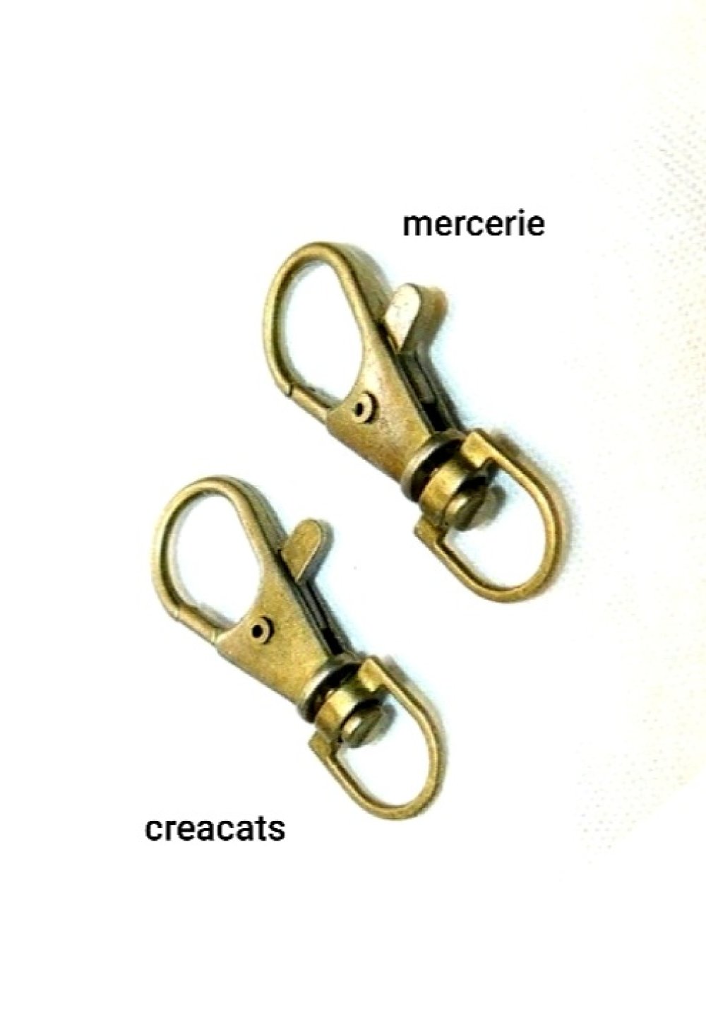 Mousqueton métal fournitures maroquinerie 6 cm