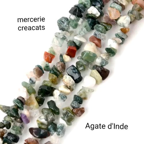 30 perles chips agate indienne