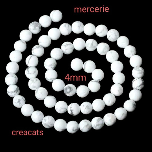 10 perles howlite naturelles 4 mm