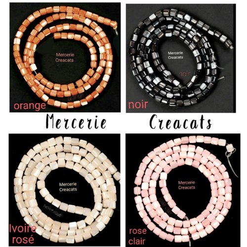 X 20 perles naturelles coquillage nacre - 11 couleurs
