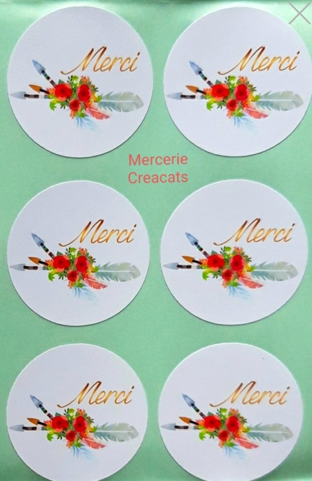X 10 étiquettes autocollantes rondes stickers papier  joyeux noël