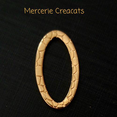 1 pendentif connecteur acier inoxydable doré anneau ovale fermé