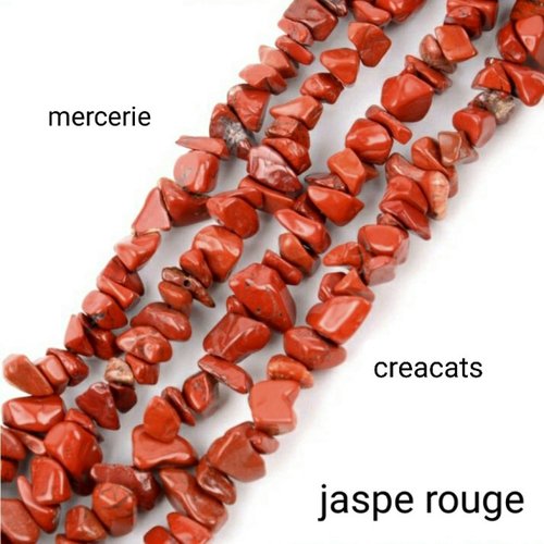 X 30 perles chips jaspe rouge