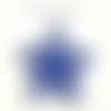 1 pendentif estampe moulin à vent fleur filigrane laser cut peint émaillé bleu roi