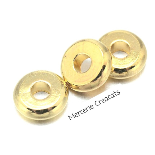 X 10 perles intercalaires 4 mm heishi métal doré