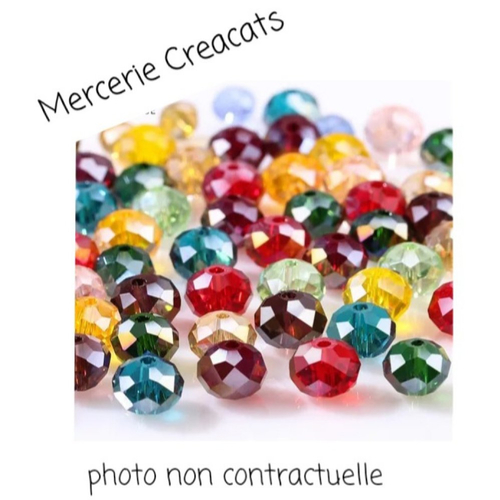 X 30 perles cristal autrichien à facettes multicolores 4 mm