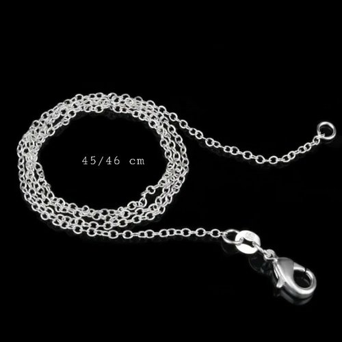 1 collier chaine fine argent 925 poinçonné +/- 45 cm
