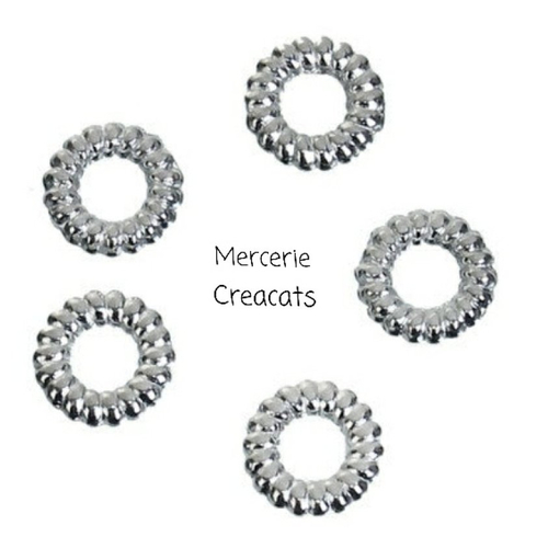 X 20 perles intercalaires 4,5 mm  métal argenté torsadé