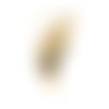 1 pendentif acier inoxydable doré tête forme croc dent gravé tête de loup + bélière