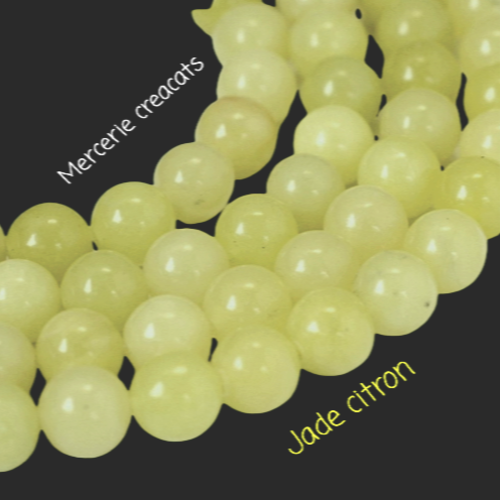10 perles jade citron 8 mm