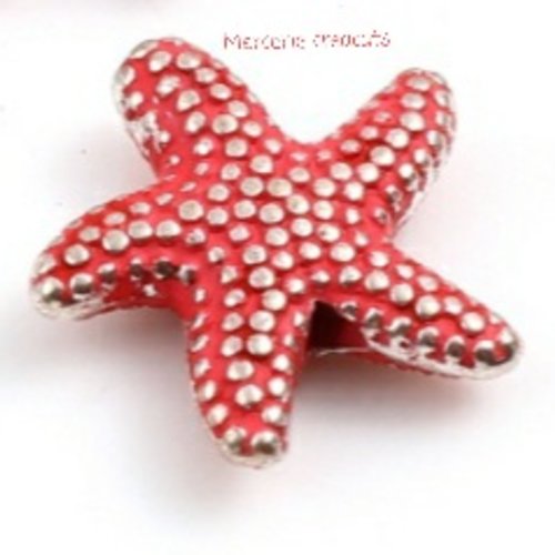1 perle étoile de mer en métal rose fuschia