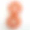 X 4 pendentif rond cercle véritable coquillage coloré orange