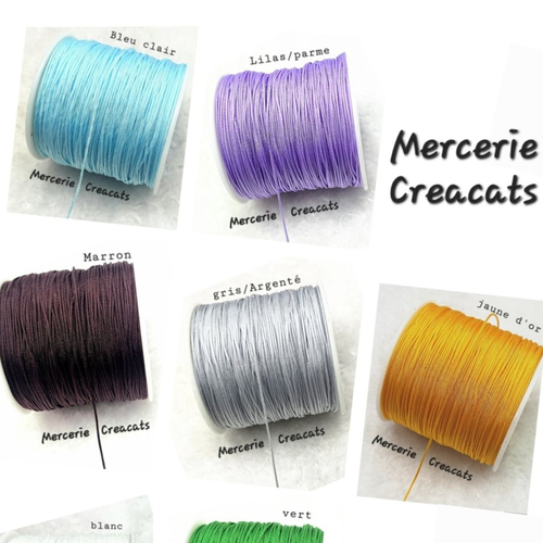 X 5 m fil micro macramé cordon polyester queue de rat 0,4 mm - 10 couleurs