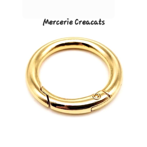 1 grand anneau fermoir porte clé mousqueton métal doré