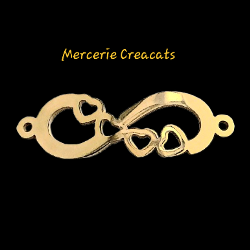 1 pendentif connecteur 304 acier inoxydable doré infini coeur