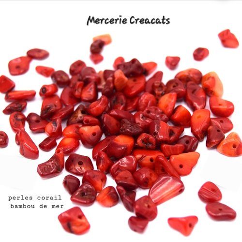 X 30 perles chips corail
