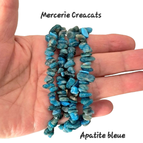 30 perles chips apatite bleue