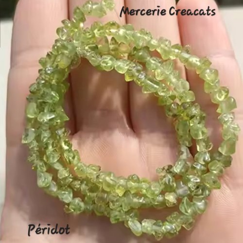 30 perles chips péridot