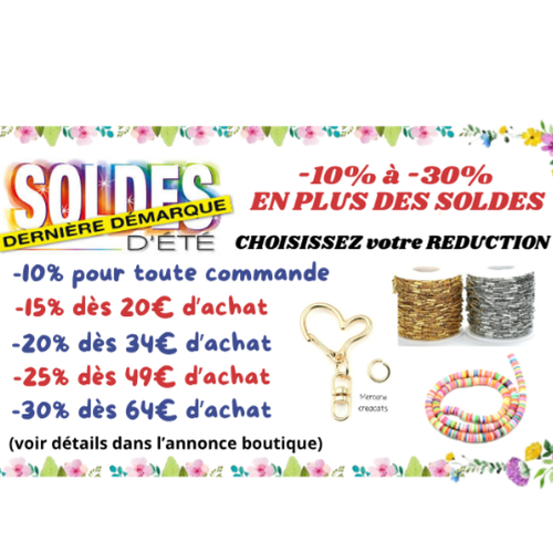 -10% à -30% en plus des soldes - codes promo dans l'annonce
