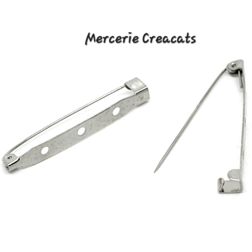 X 2 épingles broche métal argenté à décorer customiser