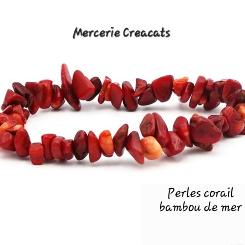X 12 perles chips corail