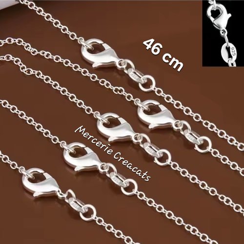 1 collier chaine fine argent 925 poinçonné +/- 46 cm
