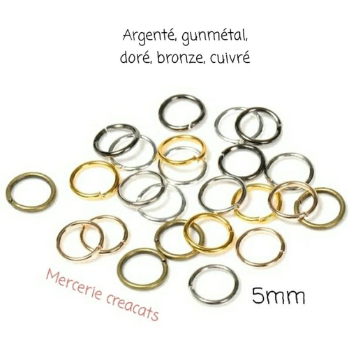 X 25 anneaux de jonction 5 mm métal 5 couleurs