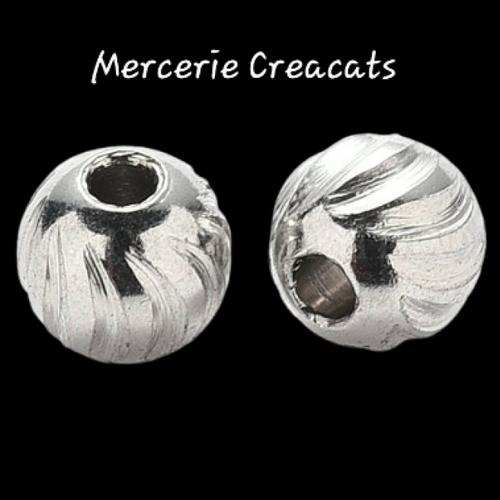 X 5 perles acier inoxydable fantaisie