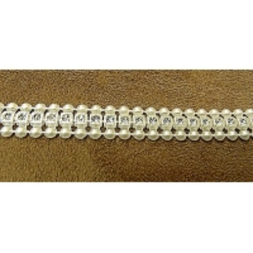 Ruban demi perle plate,1.4 cm, plate à l'arriere, de belle qualité