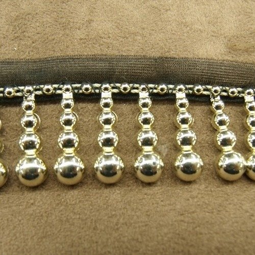  ruban perle 3 cm, noir et or 