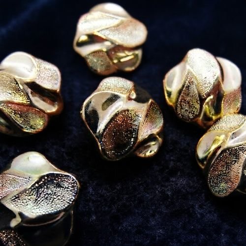 Lot de 6 boutons acrylique dorés à queue – 20 mm