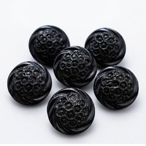 Lot de 6 boutons acrylique vintage marron transparent – 18 mm
